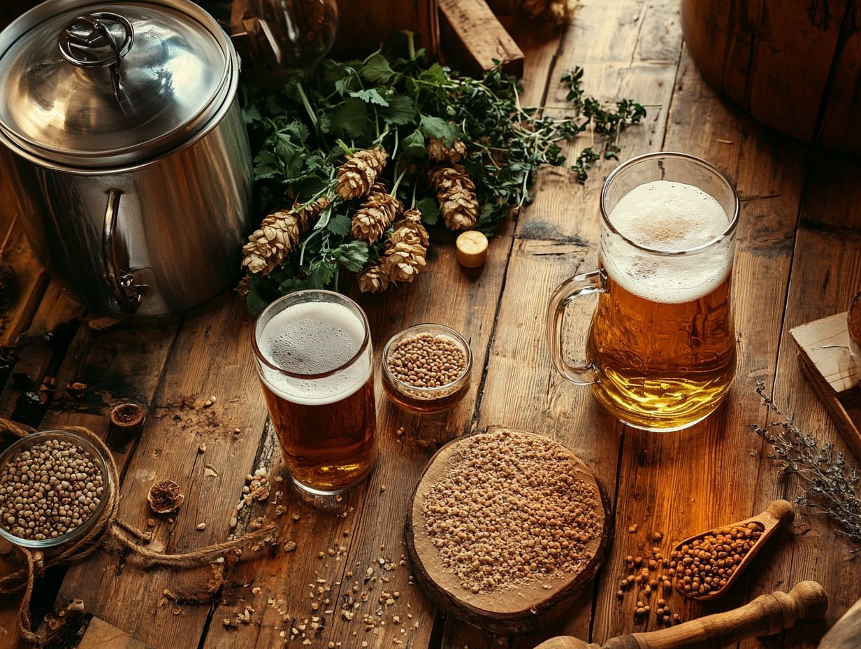 Ingredients used in brewing a classic lager.