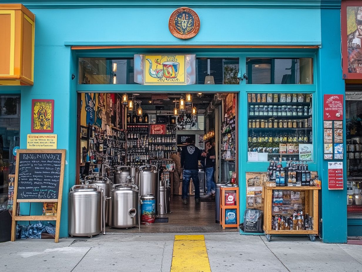 A brewing workshop at a homebrew supply store in California