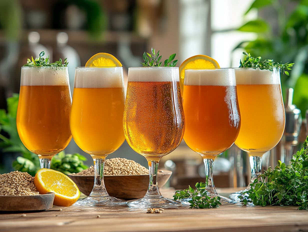 Varieties of wheat beer showcasing German Hefeweizen, Belgian Witbier, and American Wheat