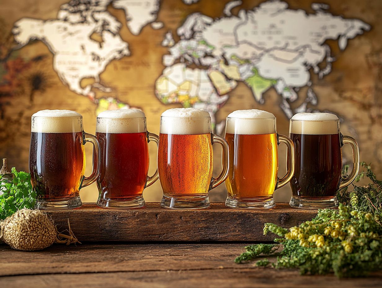 An overview of different brewing processes for various beer recipes.