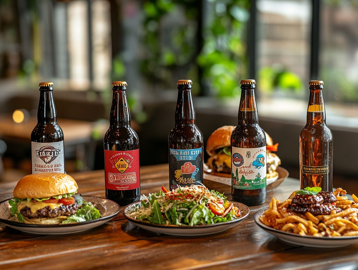 A refreshing sour beer paired with a variety of salty snacks on a rustic table.