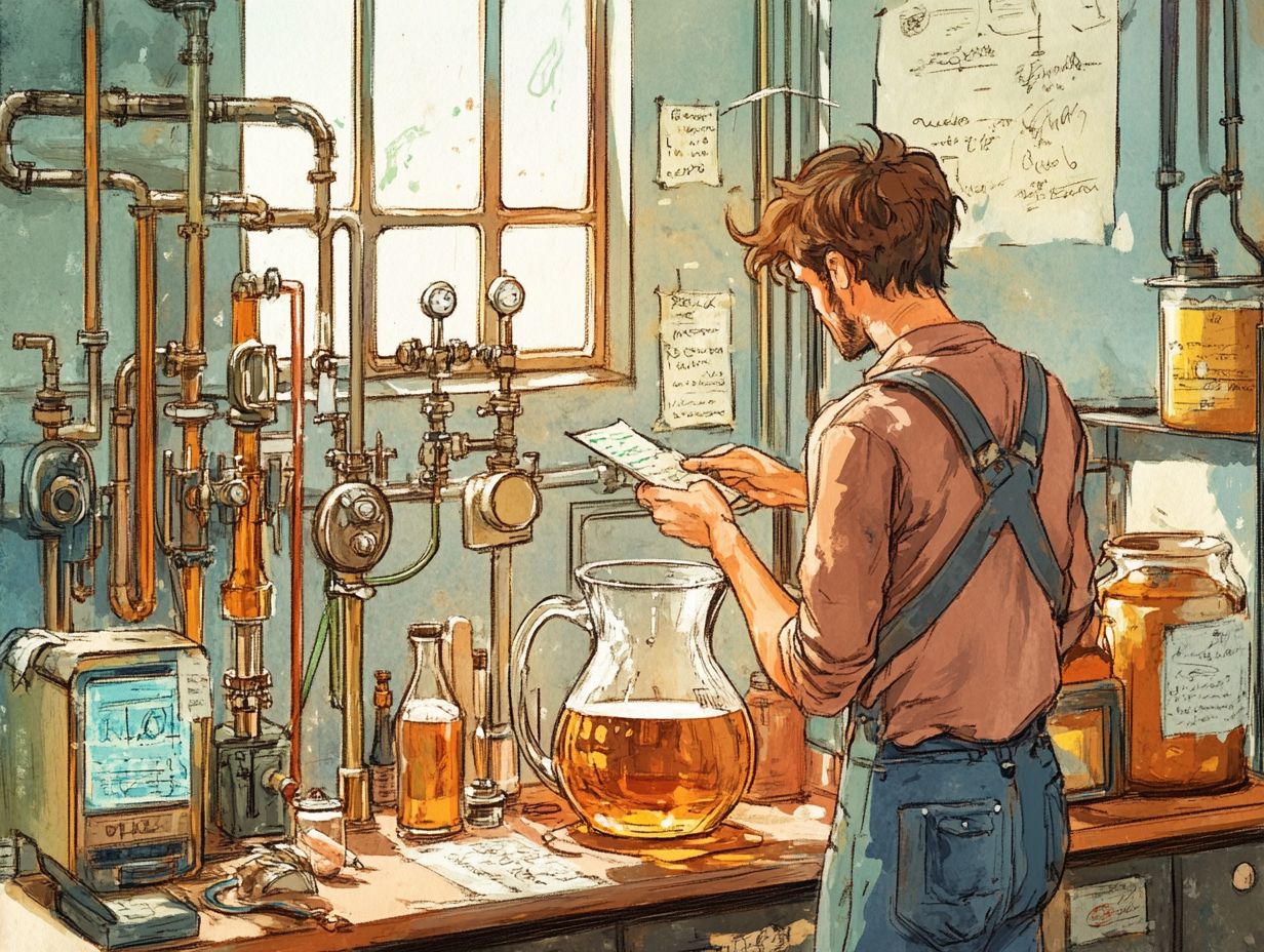 Illustration depicting the importance of water quality and temperature in brewing