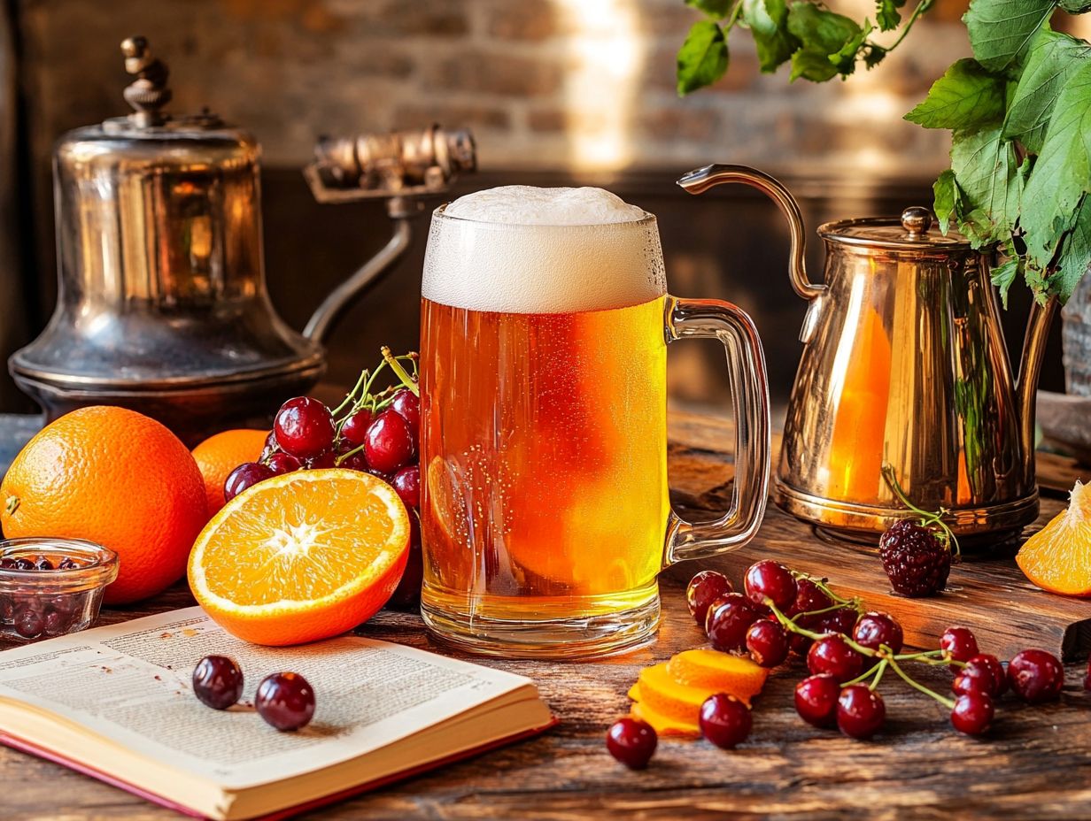 A selection of seasonal fruits for brewing beer.