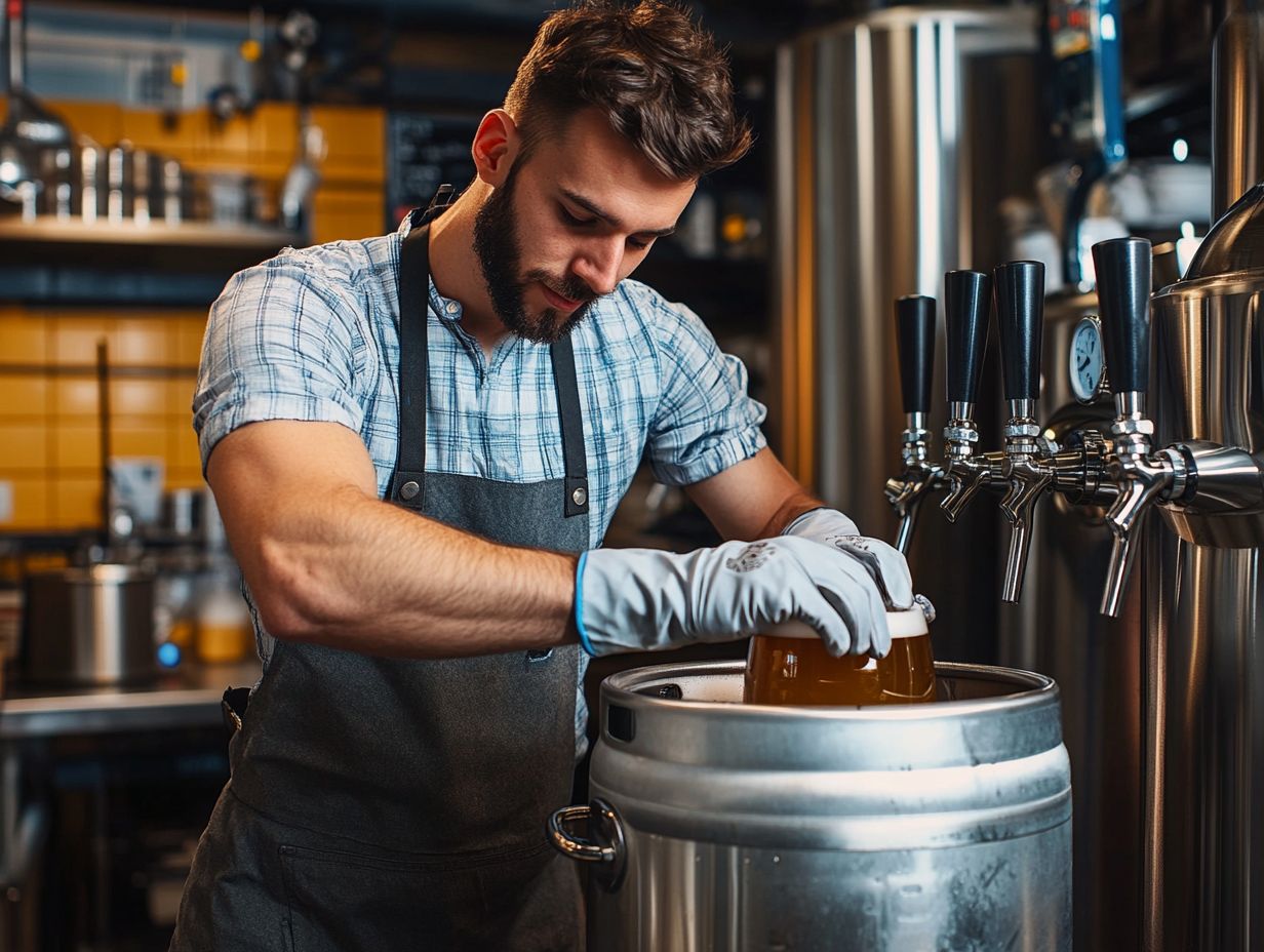 Image showing the process of transferring beer into a keg