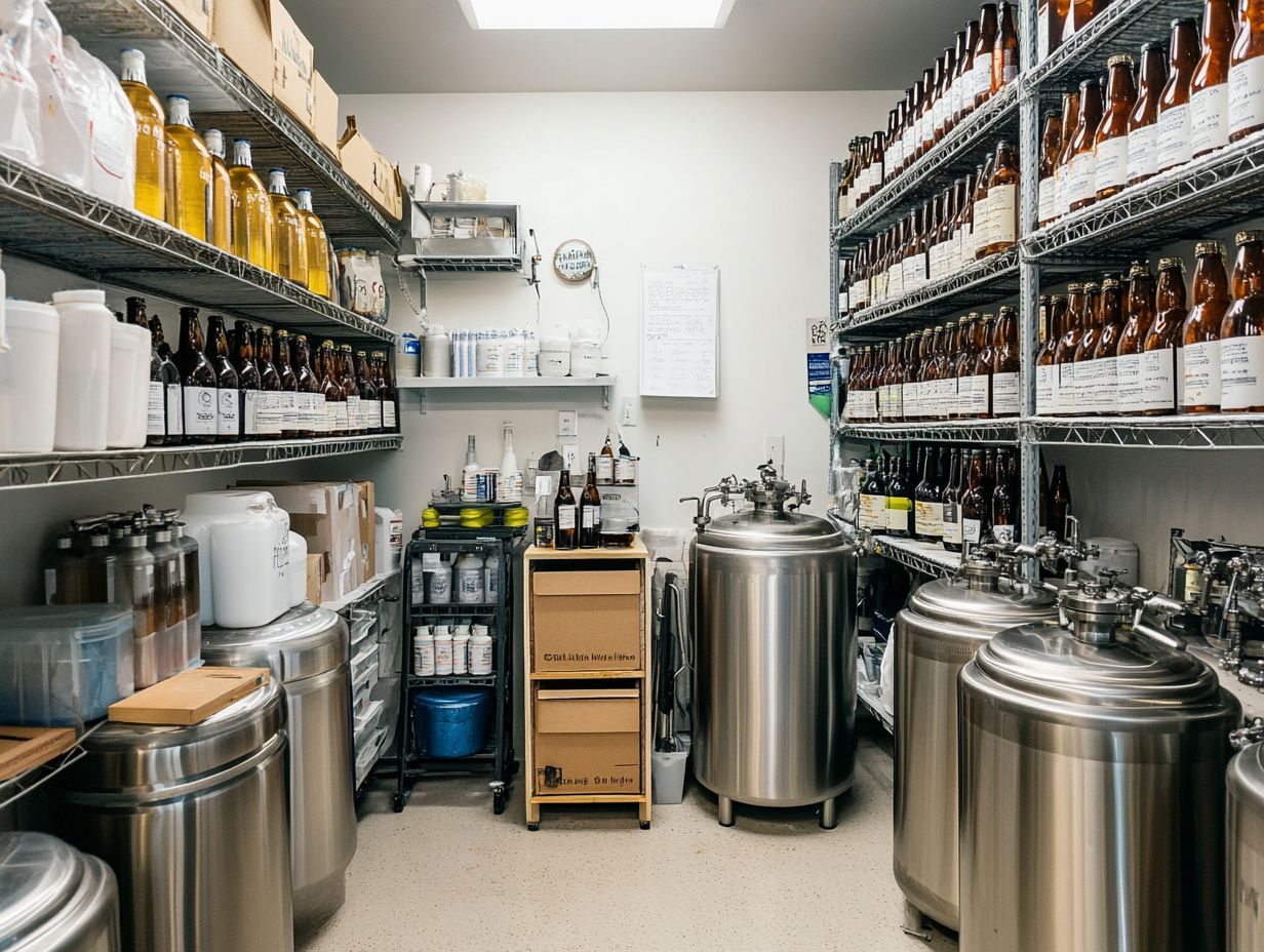 A variety of brewing vessels ready for use in home brewing.