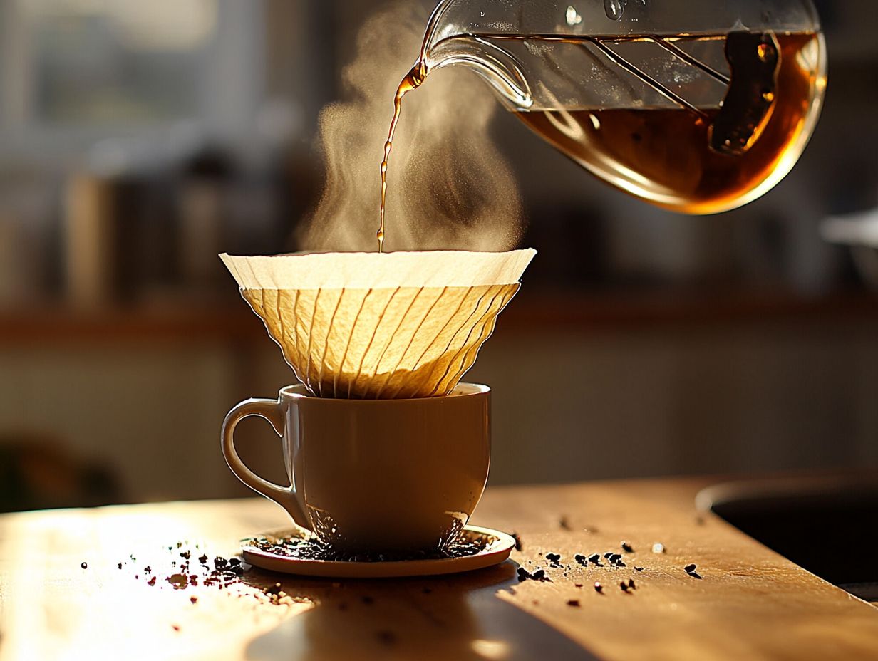 A beautifully crafted pour-over coffee setup showcasing the brewing technique.