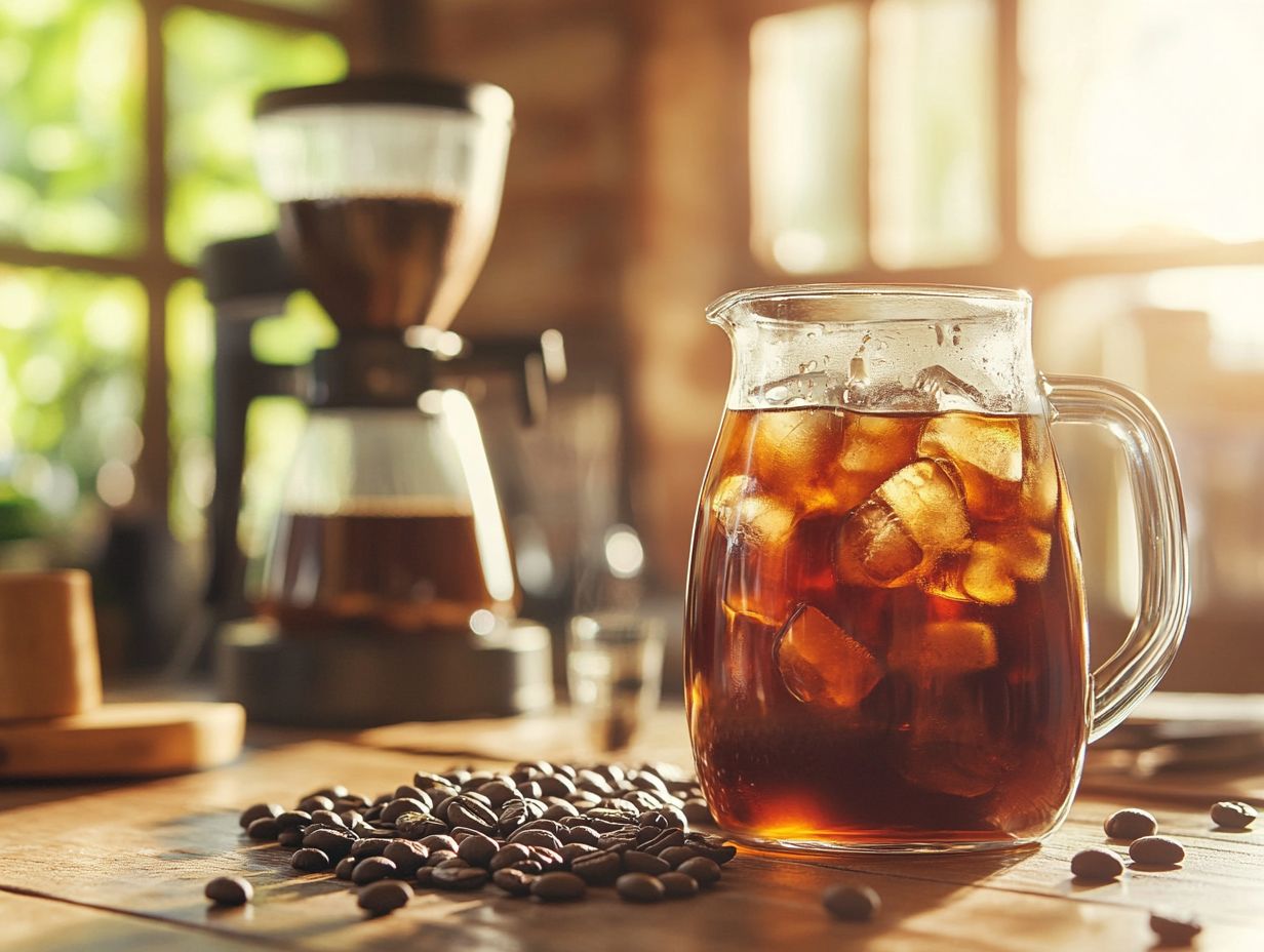 An assortment of flavorings for iced coffee