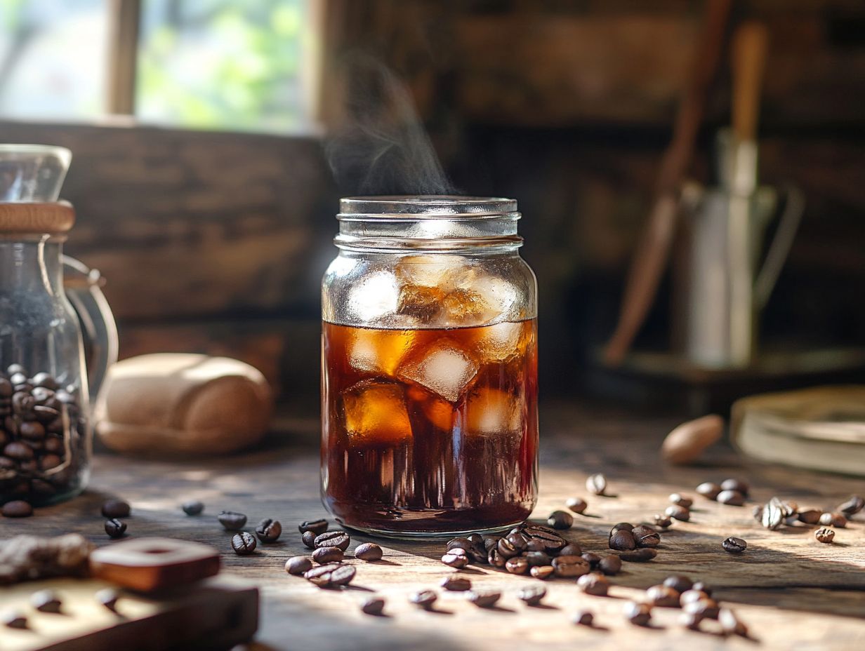 Image depicting the process of steeping cold brew coffee.