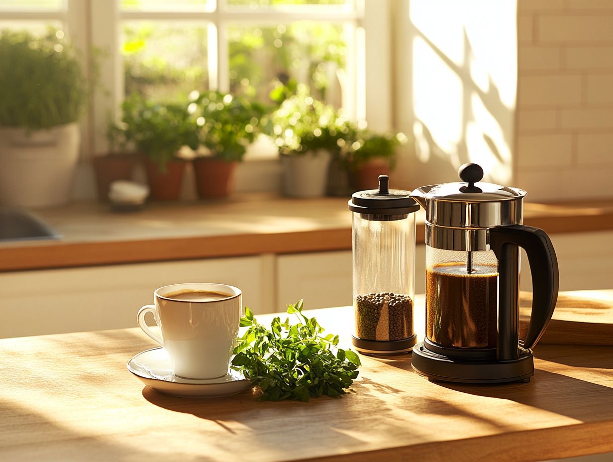 Image showcasing key takeaways for infusing coffee with herbs.