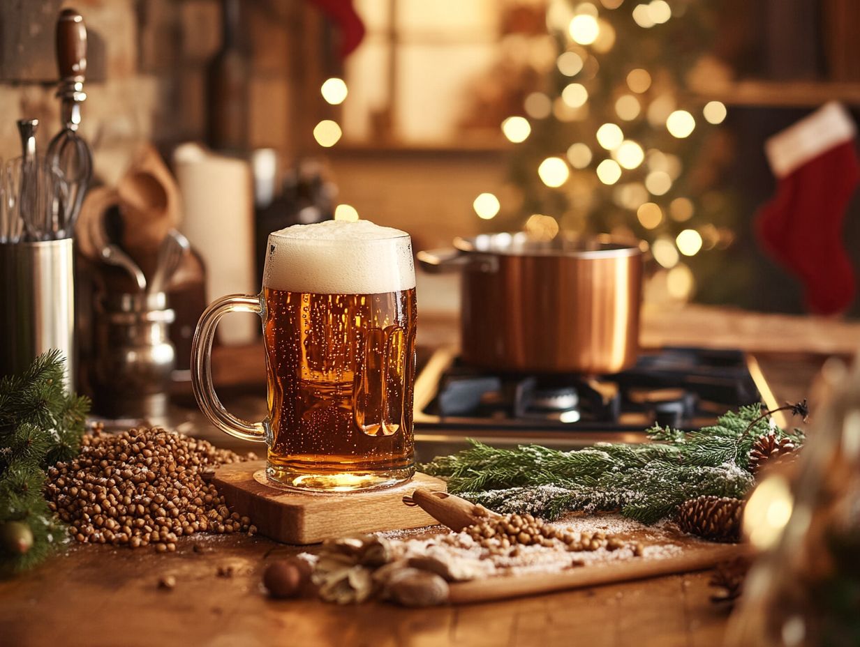 A selection of craft beers showcasing seasonal flavors for festive celebrations.