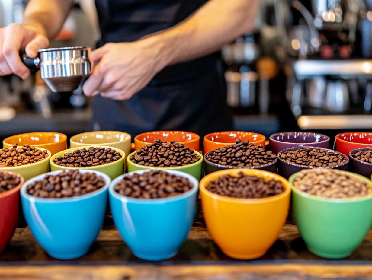 Image showcasing various coffee blends and preparation techniques