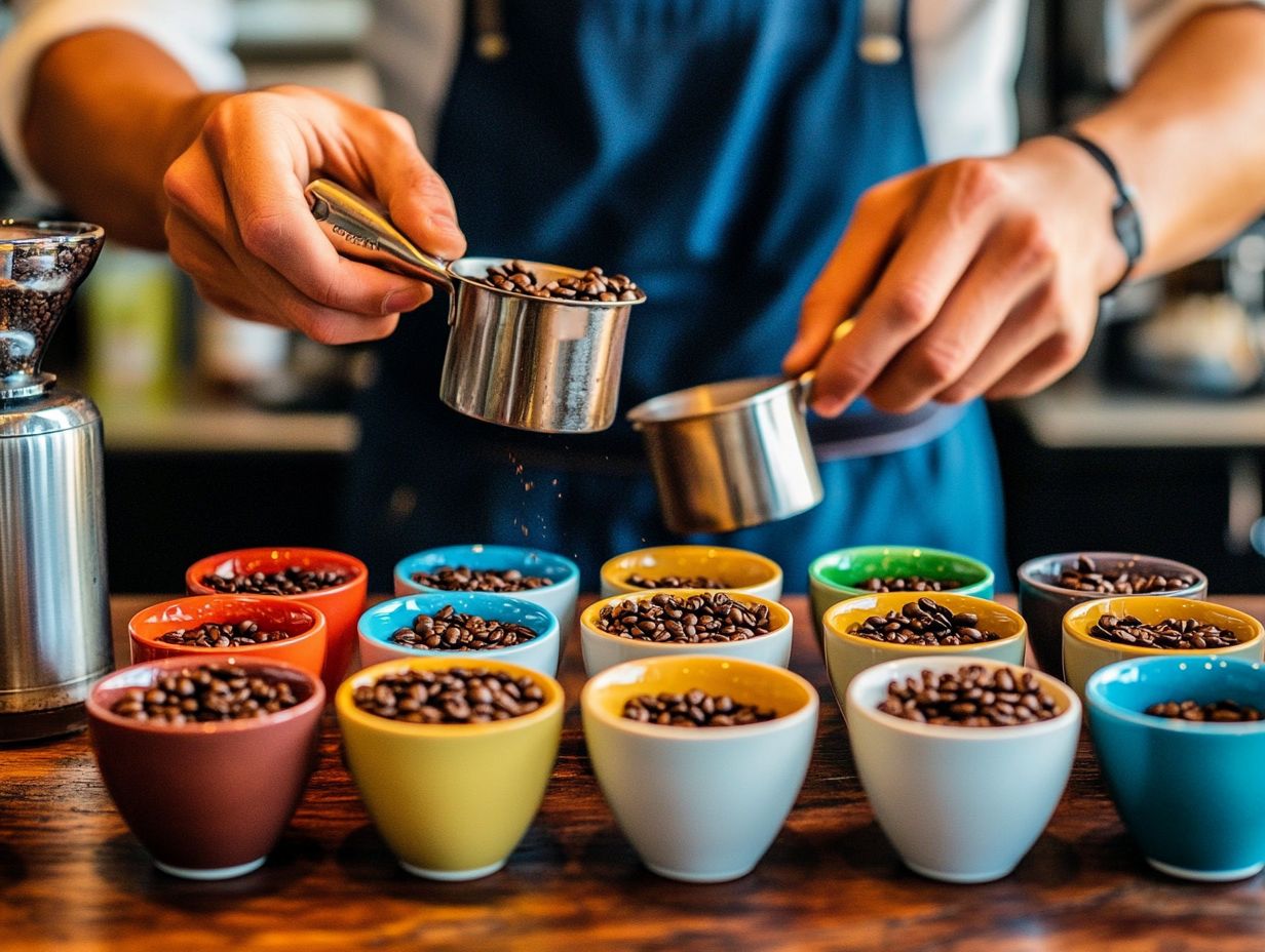 A barista crafting a unique coffee blend.