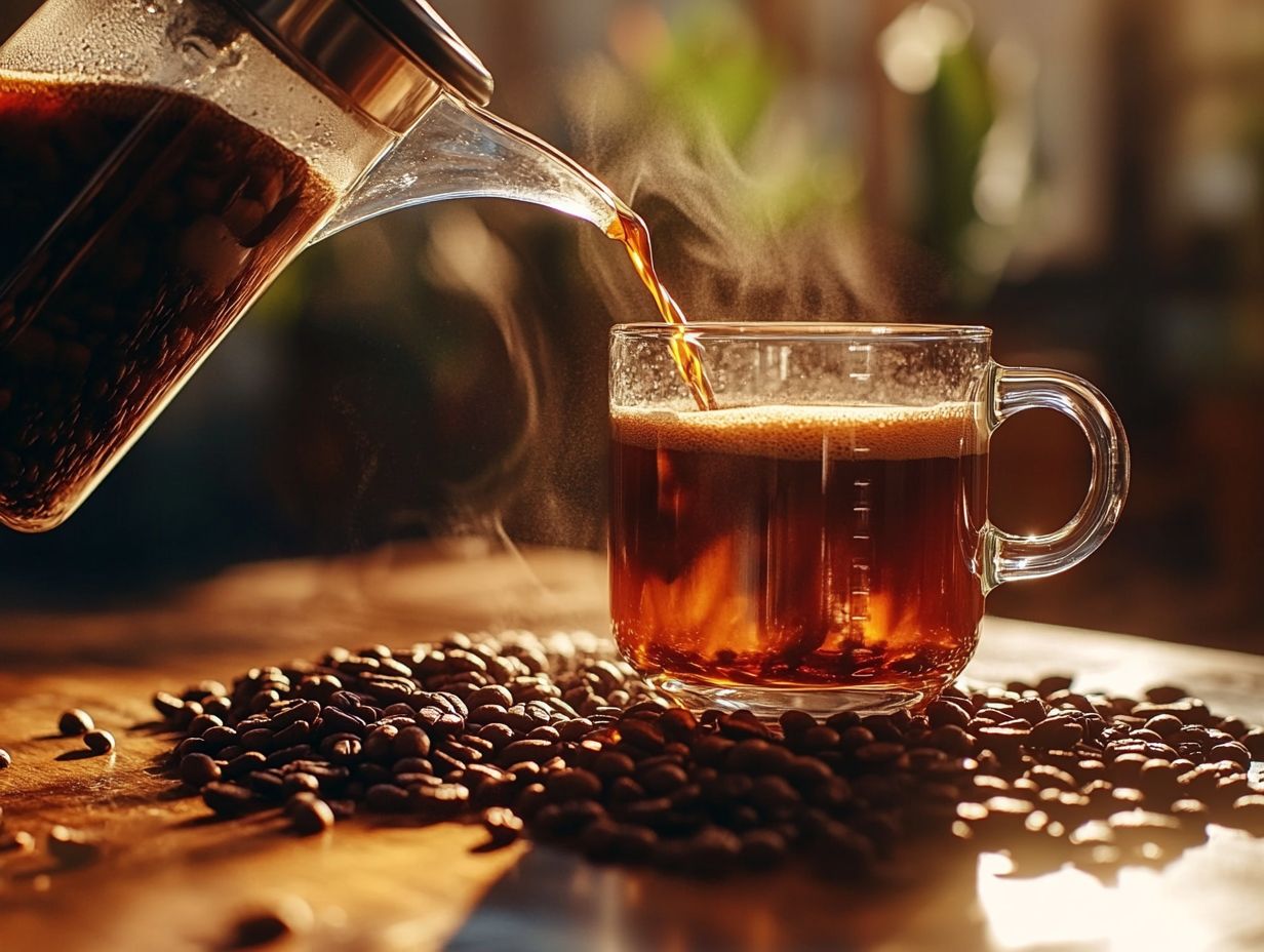 Image of coffee brewing with a French press