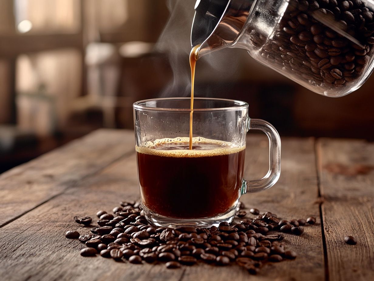 Demonstration of stirring coffee in a French press.