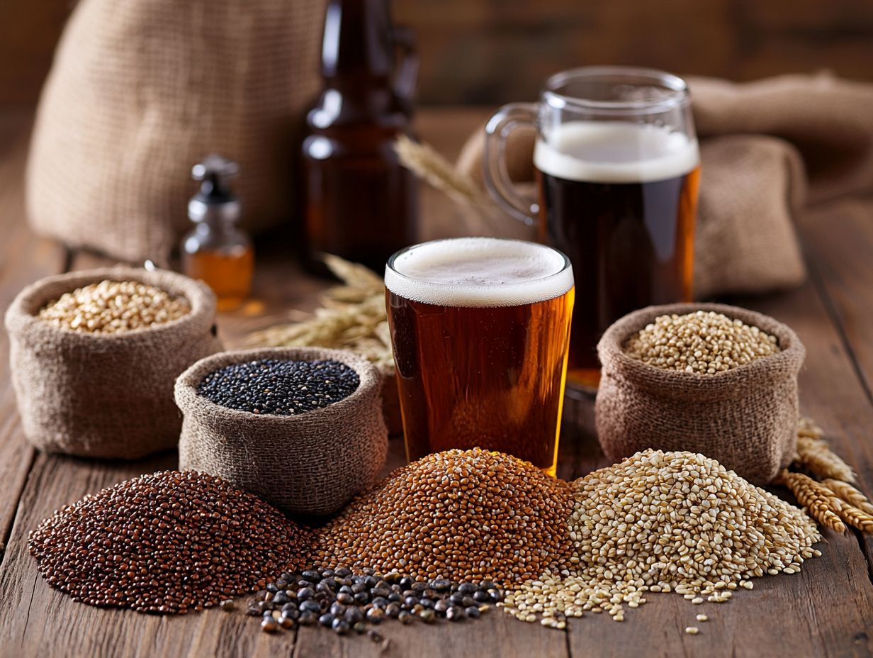 A selection of alternative grains for brewing