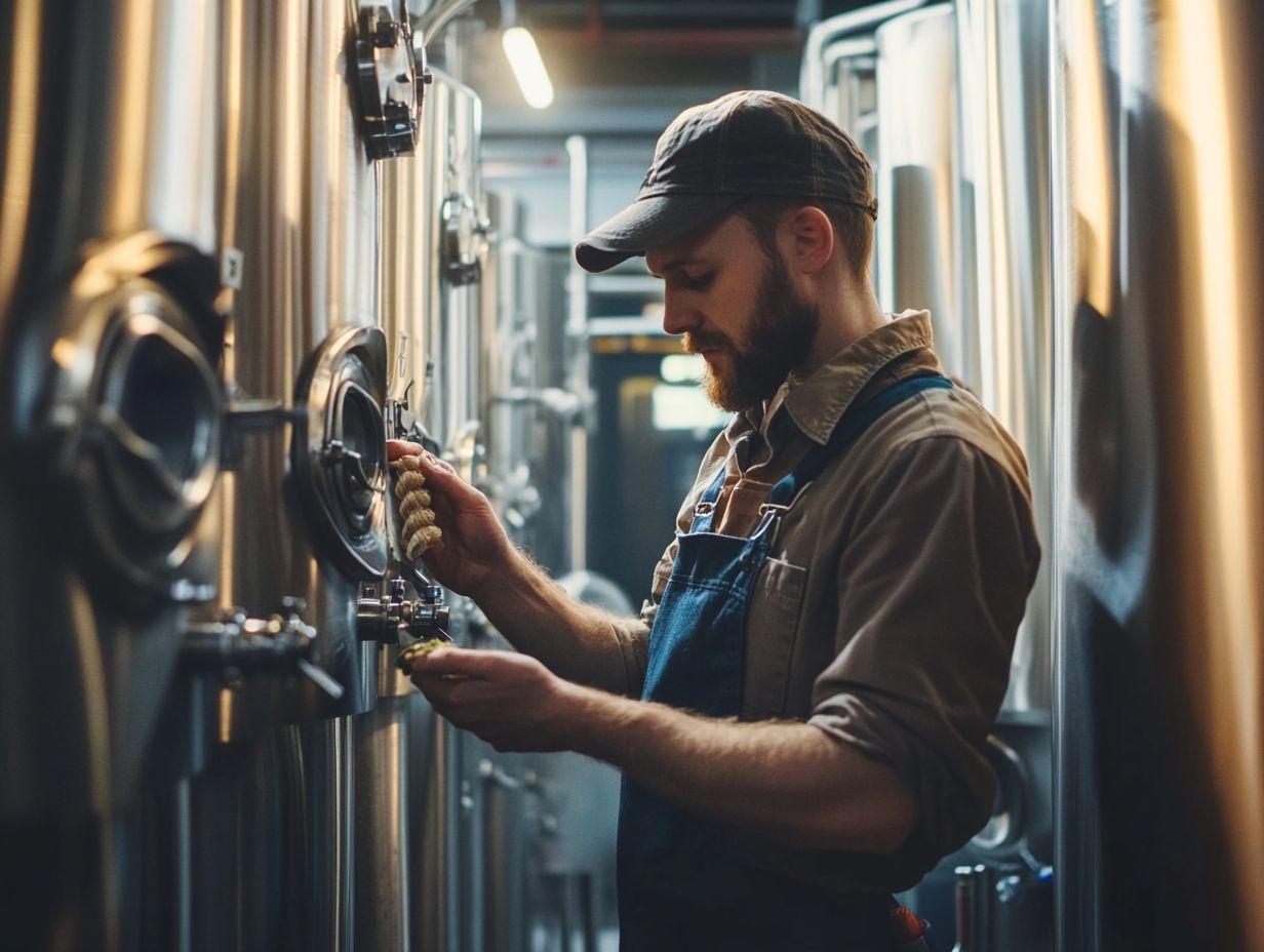 An illustration showcasing various fermentation techniques in craft beer.