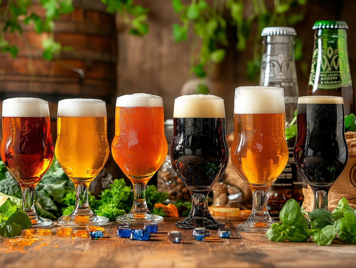 A selection of American craft beers showcasing diverse styles and flavors.