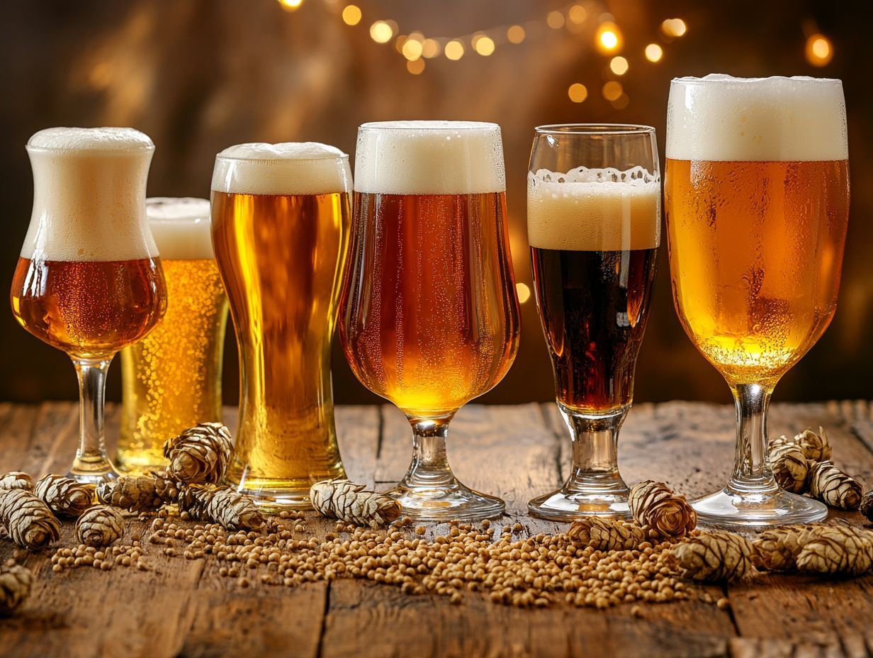 A selection of blonde ales in glasses