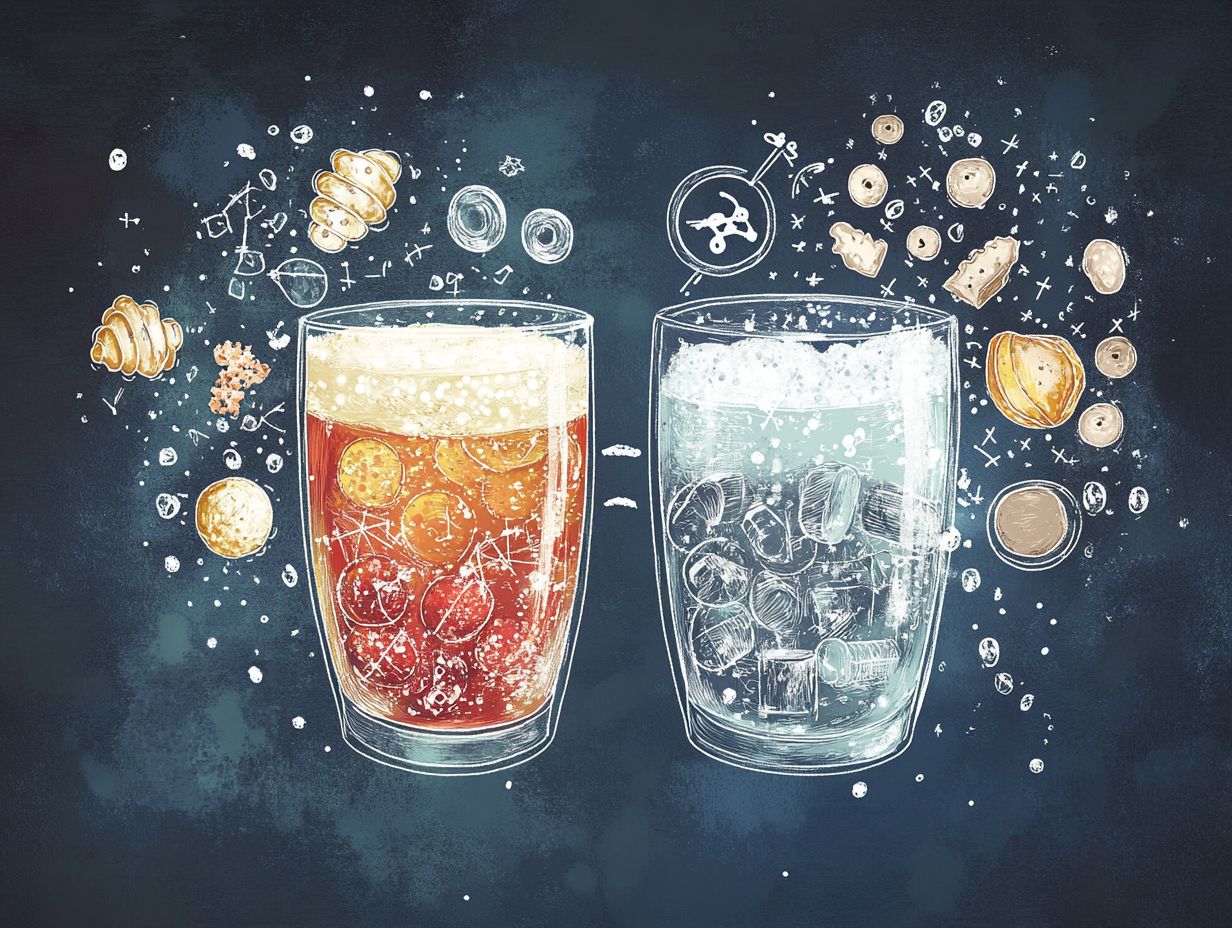 Infographic explaining the difference between fermentable and non-fermentable sugars