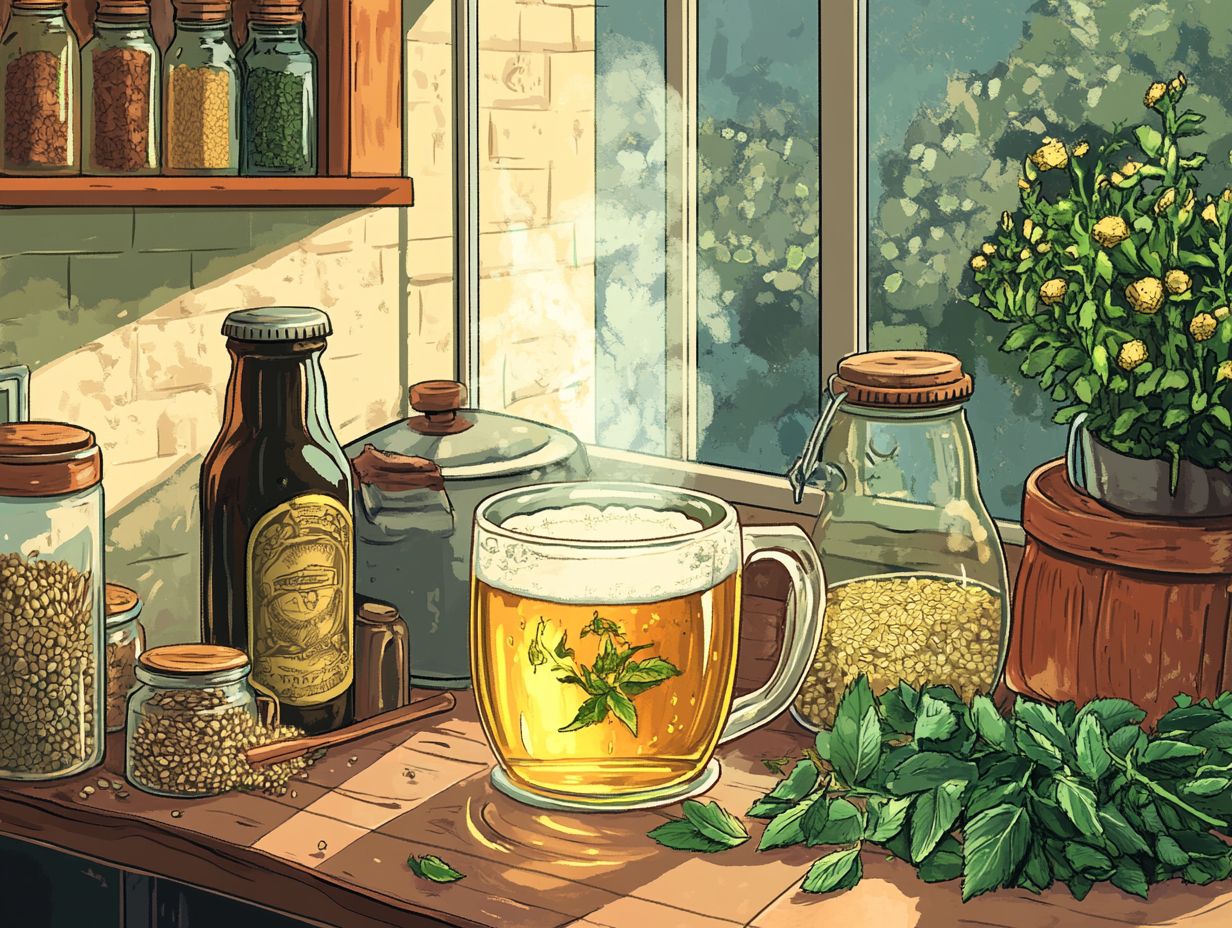 Visual guide to Frequently Asked Questions about brewing herbal infused beer.