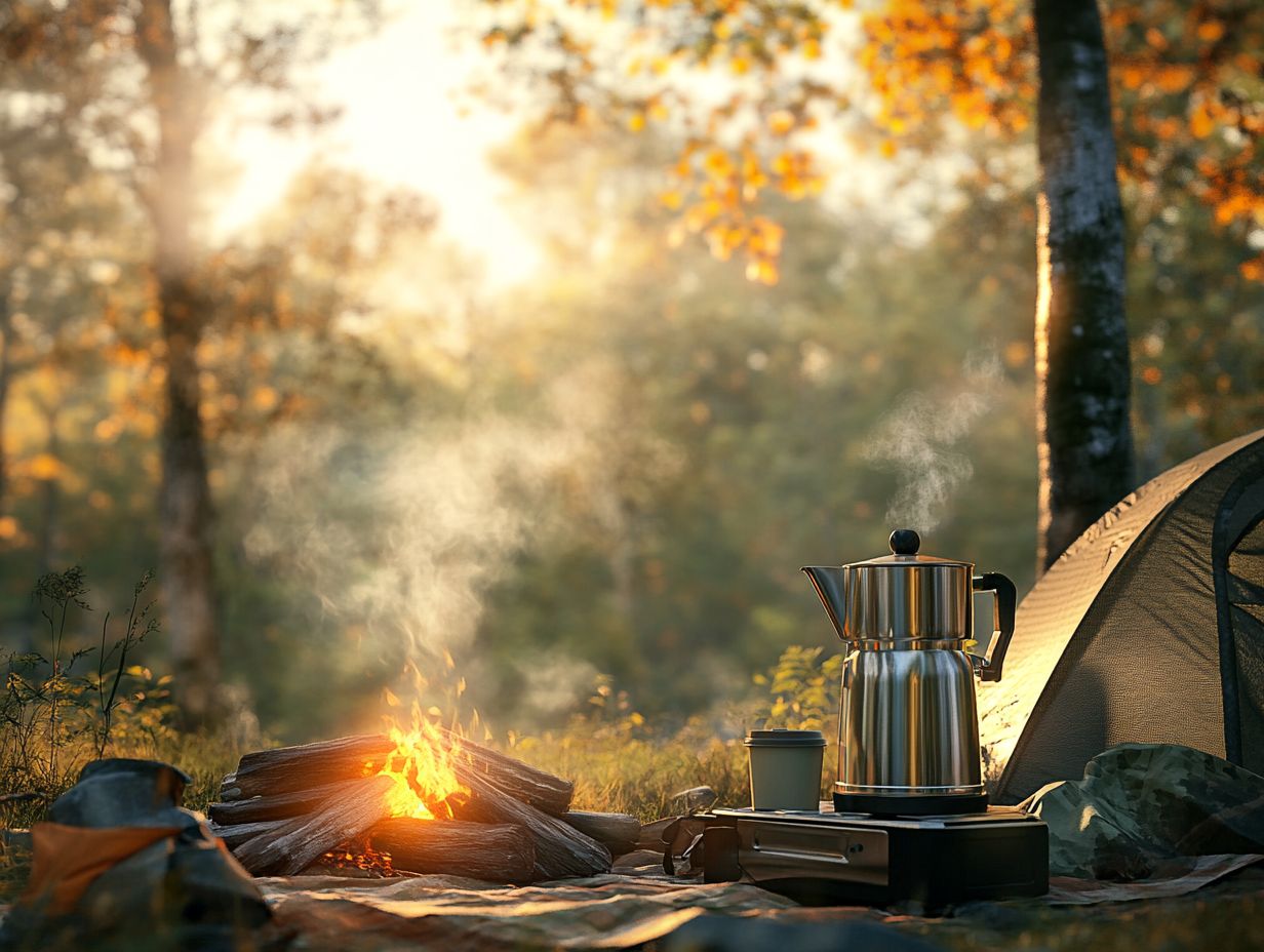 A visual guide on essential camping coffee tips.