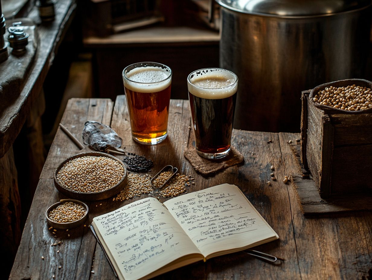 Illustration of malt selection for balanced beer recipes.