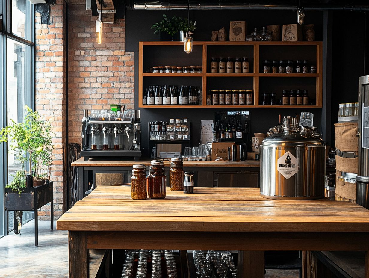 An example of a well-organized dedicated brewing space