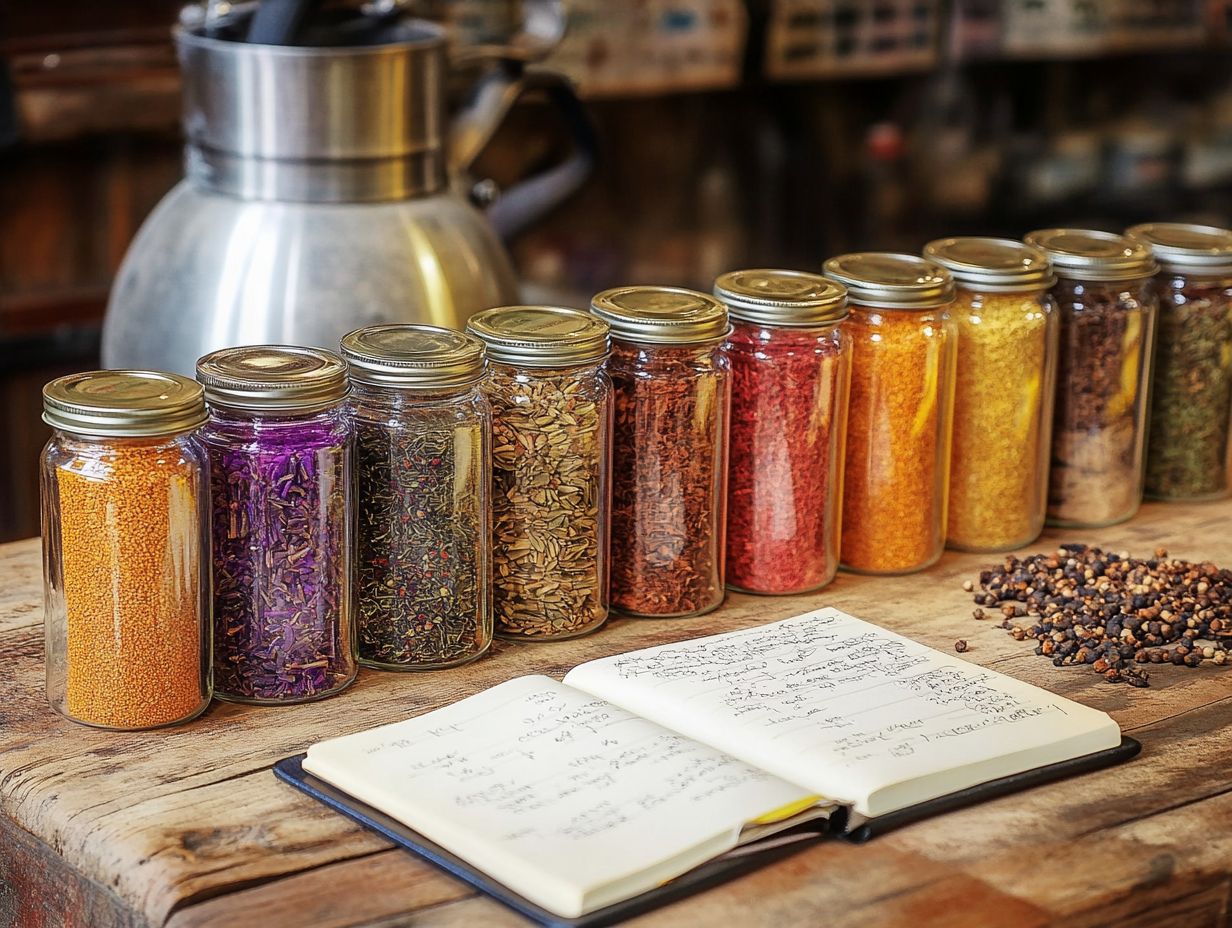 Illustration of selecting spices for brewing