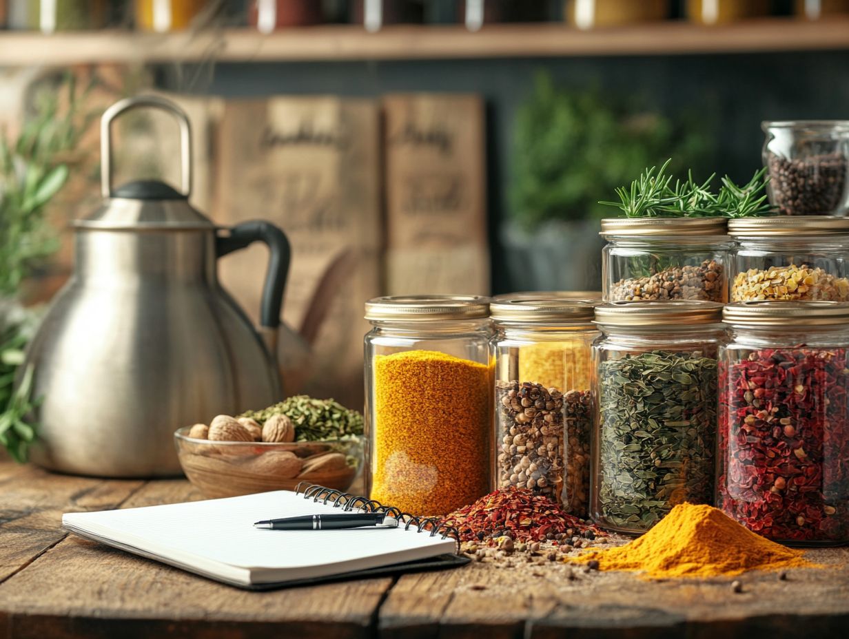 Image of spices being added during the boiling process