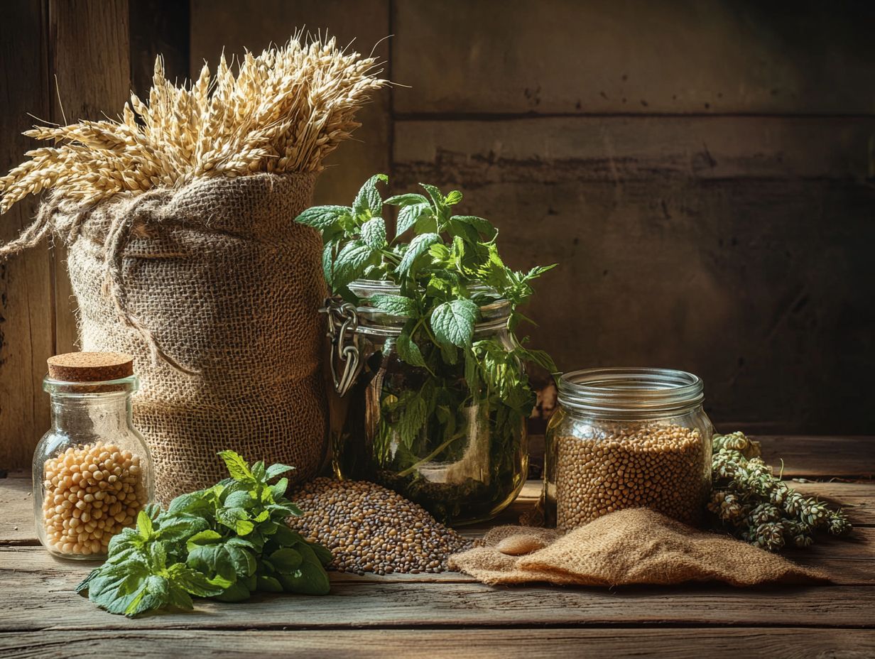 A vibrant farmers' market showcasing fresh ingredients for home brewing.