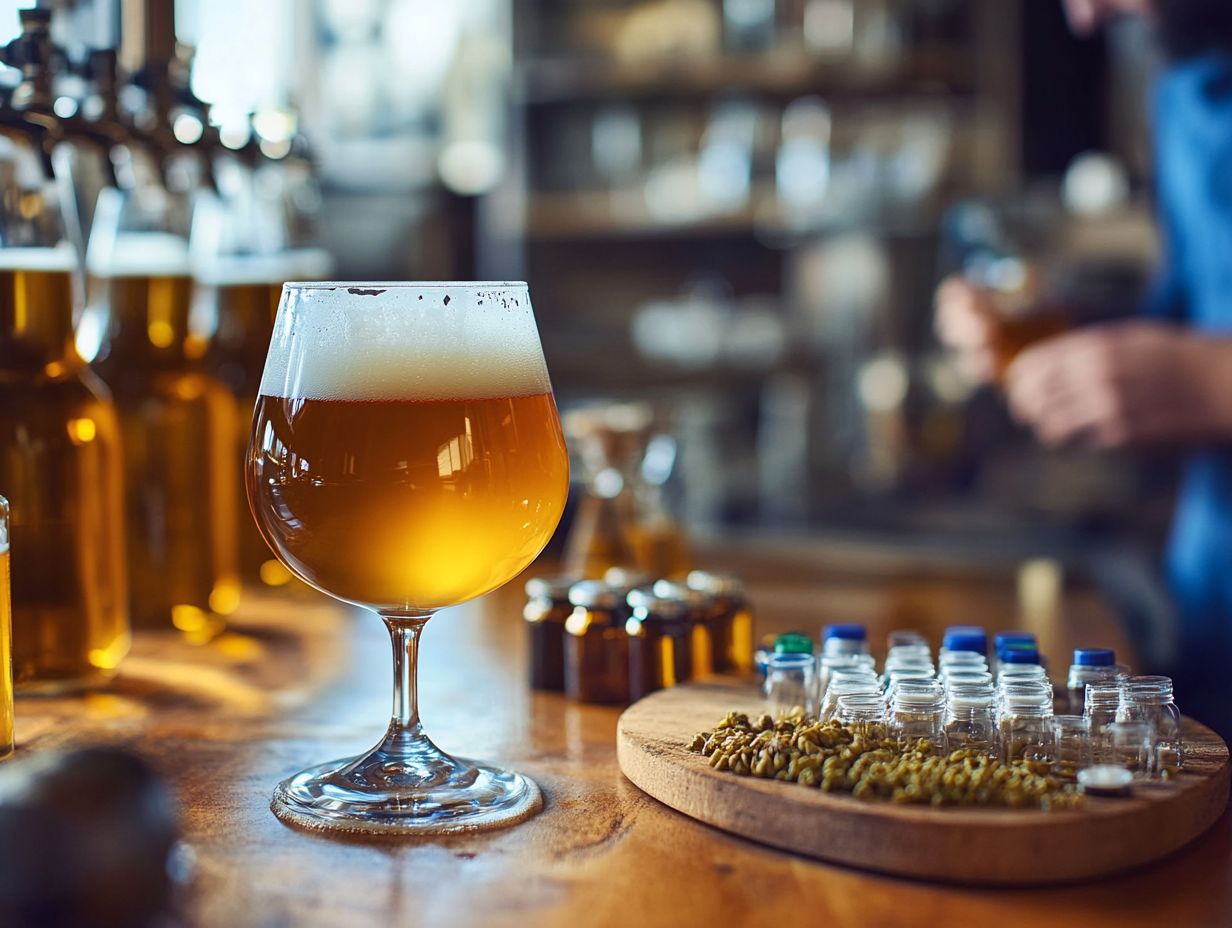 A person conducting a smell test on beer to identify sulfur aromas.