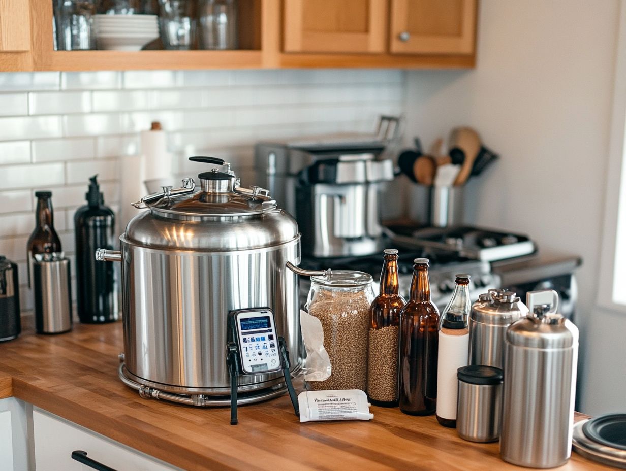 Illustration showing the differences between all-grain brewing and extract brewing techniques for home brewers.