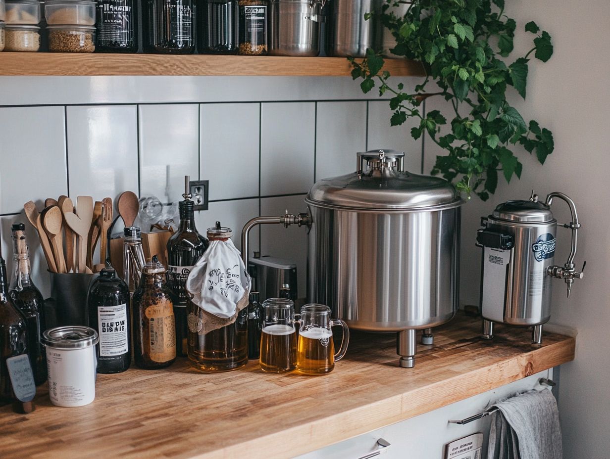 Essential equipment for all grain brewing including mash tun, boil kettle, and fermentation vessel.