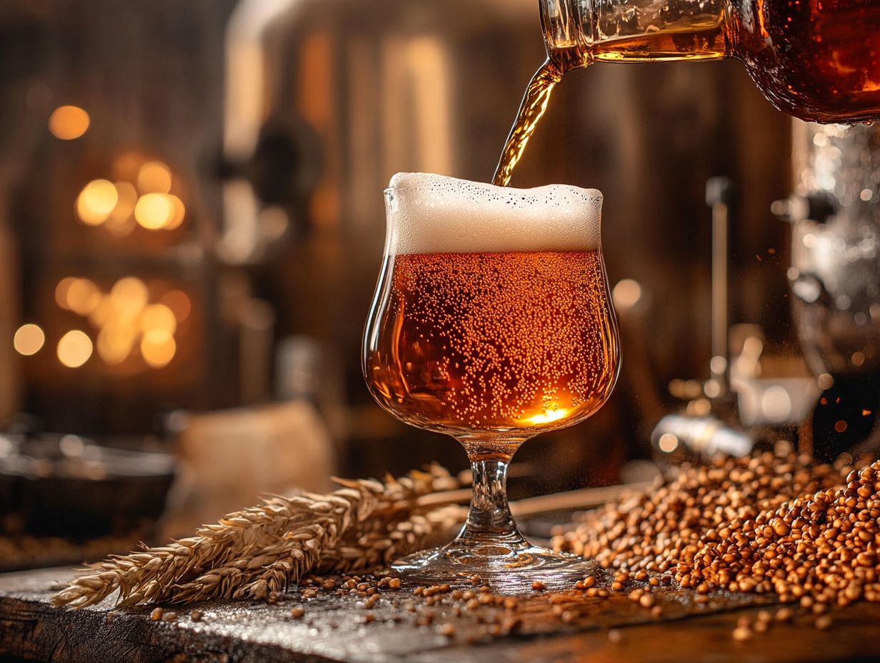 Image of an amber ale brewing process