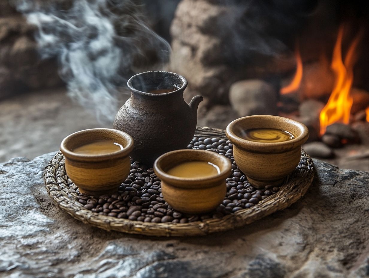 A selection of different varieties of Ethiopian coffee beans displayed