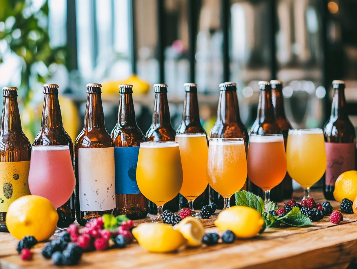 Diverse styles of sour beer