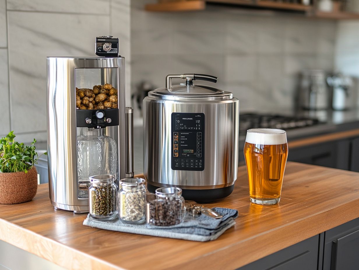 Illustration of a kegging system setup for homebrewing.