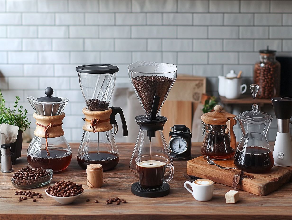 A visual representation of the top 7 brewing methods for coffee lovers