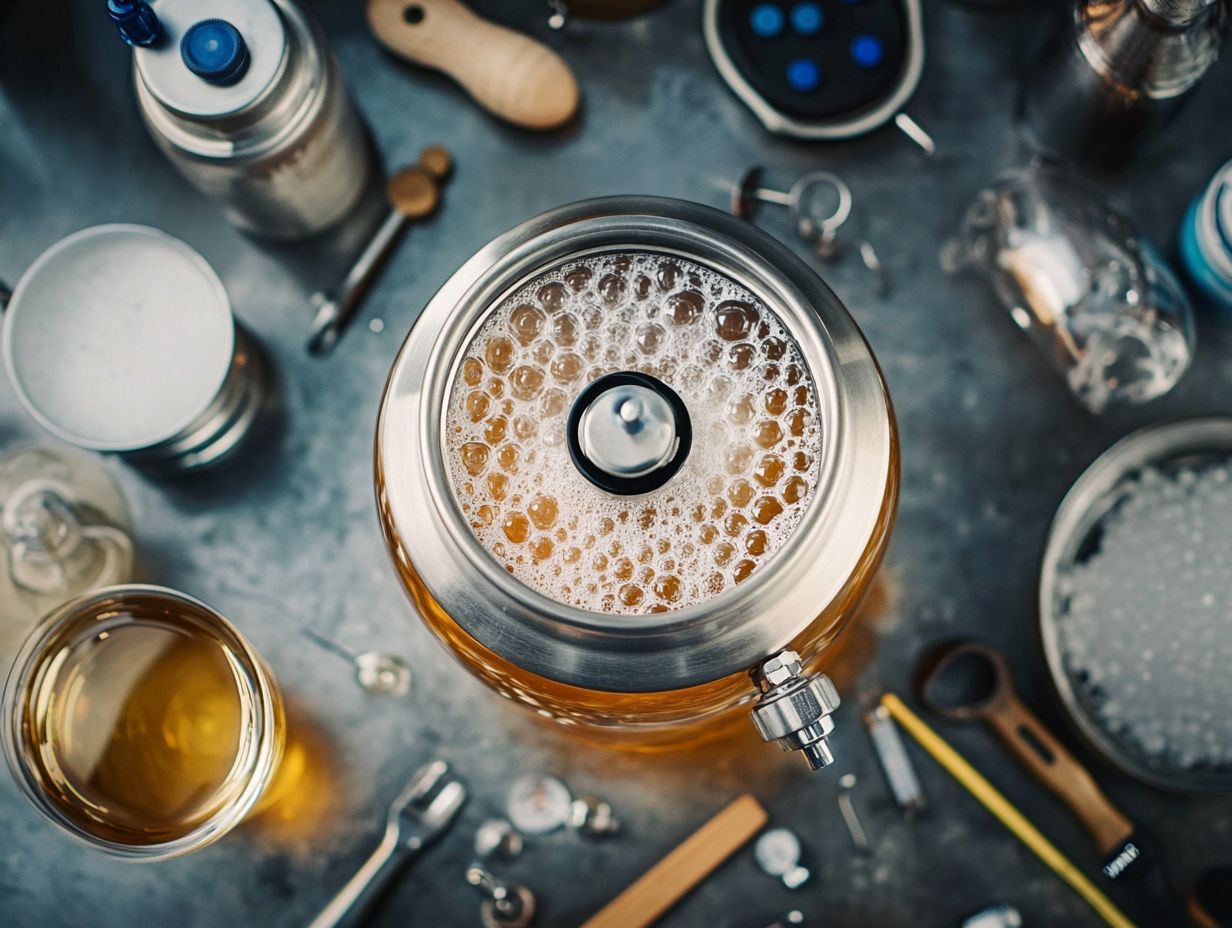 Diagram showing how to identify stuck fermentation in brewing.