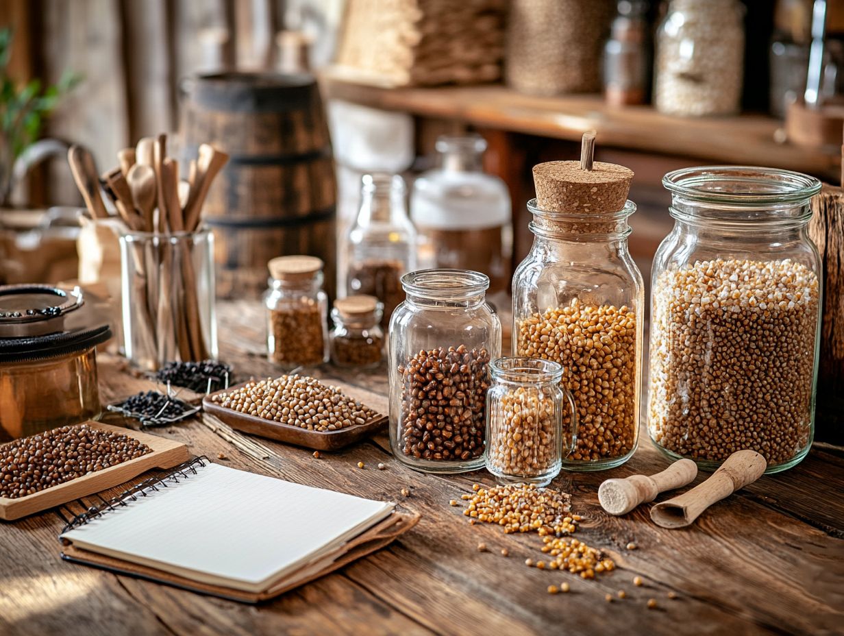 Image depicting various malt types essential for brewing