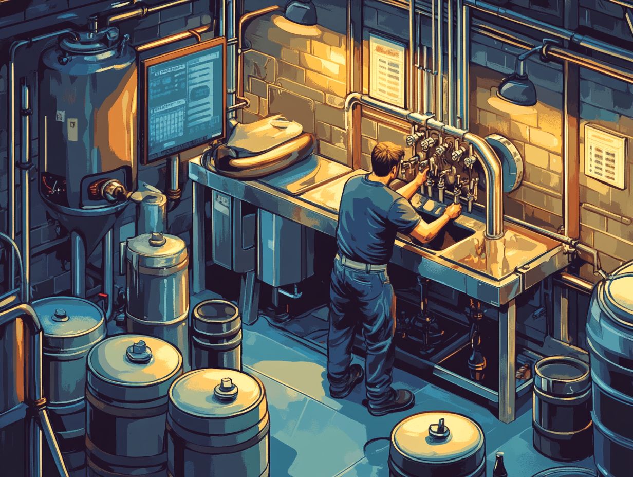 A visual representation of a beer line system used in kegging.